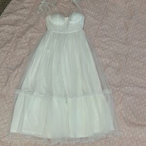 Petal & Pup White Strapless Maxi Dress for Weddings